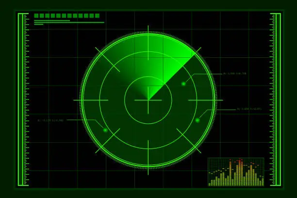 Vector illustration of Green Radar Screen