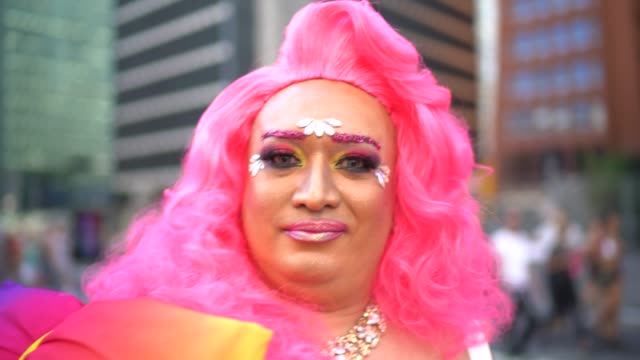 Portrait of a happy and confident drag queen at Pride Parade