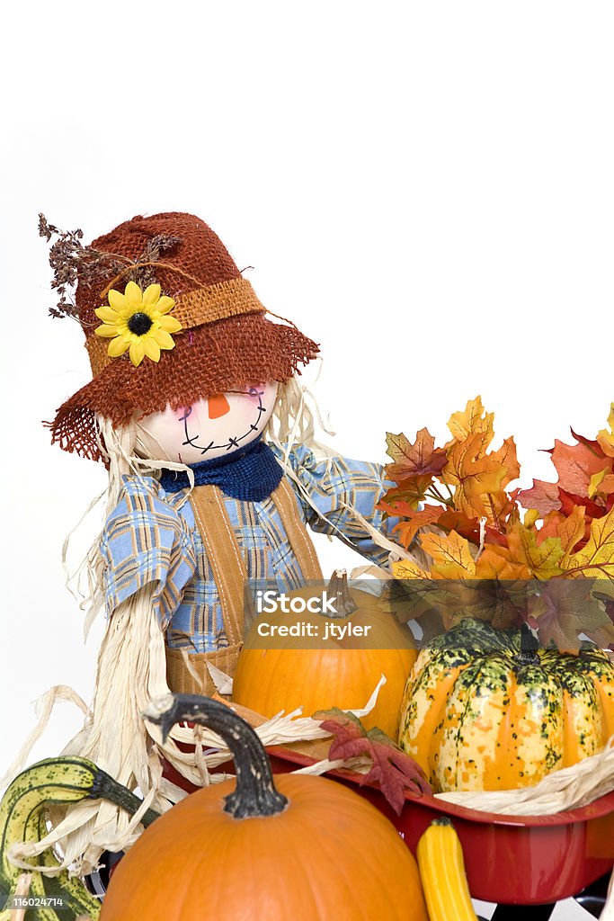 Spaventapasseri con il raccolto - Foto stock royalty-free di Autunno