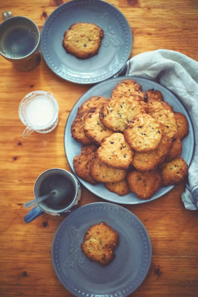 Preparation for home-baked chocolate chip cookies cookies in the kitchen