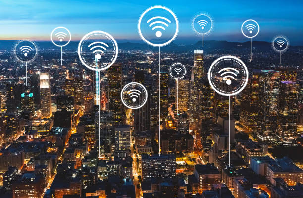 Wifi theme with downtown Los Angeles