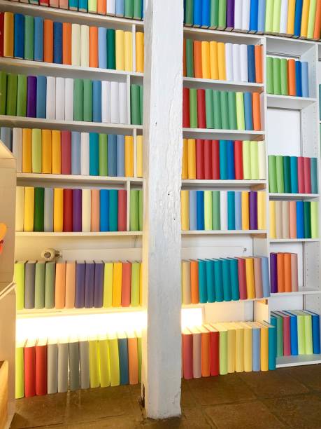 istock Books shelves packed with generic colorful books 1160250784