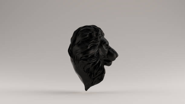 istock Black  Adult Male Lion Bust Sculpture Front 1160252501