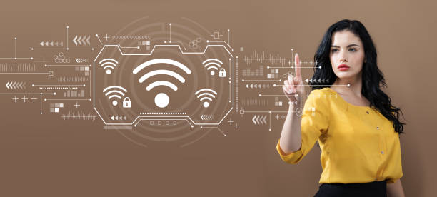 istock Wifi with business woman 1160257993