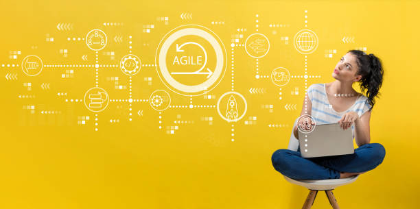 istock Agile concept with woman using a laptop 1160258008