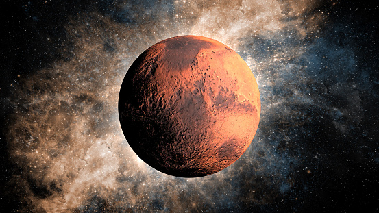 Planet Mars in space.\n\nMap:\nhttps://trek.nasa.gov/mars/