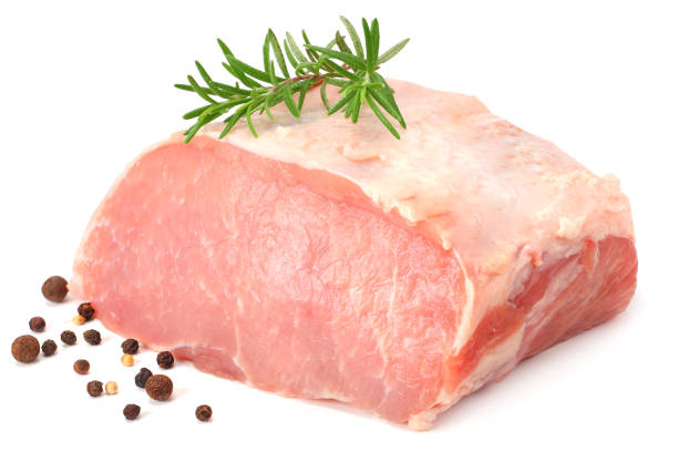 istock Raw pork meat isolated on white background 1160270259