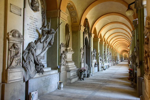 The monumental cemetery of Staglieno in Genoa, one of the largest cemetery in Europe