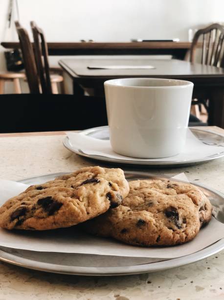 istock Chocolate chip cookies and coffee on table 1160280342