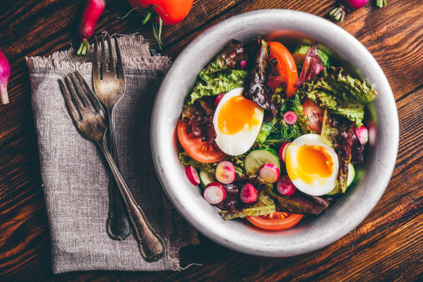 istock Fresh spring salad with homegrown vegetables and boiled eggs 1160282691