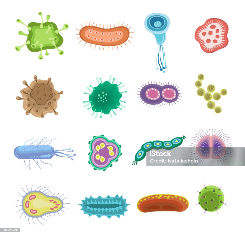 Ilustración de Virus De Dibujos Animados Y Conjunto De Vectores De Bacterias Célula Microscópica Bacteria E Ilustración De Microorganismos Aislado Sobre Fondo Blanco y más Vectores Libres de Derechos de Abstracto - Ilustración de Virus De Dibujos Animados Y Conjunto De Vectores De Bacterias Célula Microscópica Bacteria E Ilustración De Microorganismos Aislado Sobre Fondo Blanco y más Vectores Libres de Derechos de Abstracto -