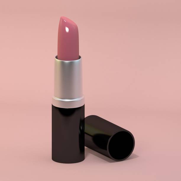 istock 3d Realistic Render of pink lipstick on Pastel Pale Background 1160293026