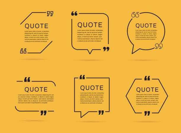 Quote template set. Quote speech box. Vector illustration Quote template set. Quote speech box. Vector illustration quotation text illustrations stock illustrations