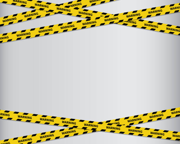 警告テープ黒と黄色の線がストライプ。ベクトルイラスト - 危険点のイラスト素材／クリップアート素材／マンガ素材／アイコン素材