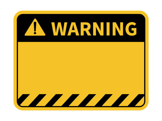illustrazioni stock, clip art, cartoni animati e icone di tendenza di segnale di avvertimento. segnale di avvertimento vuoto. illustrazione vettoriale - safety yellow road striped