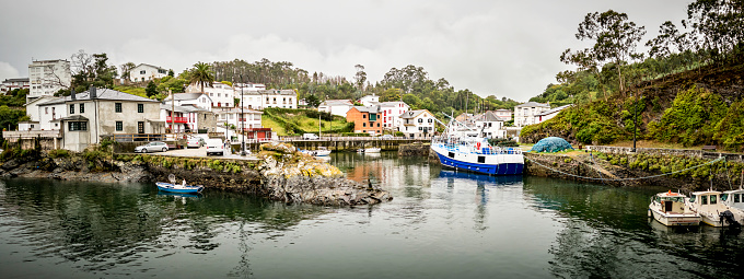Port of Viavelez, Asturias, Spain. Fishermen town in the Bay of Biscay