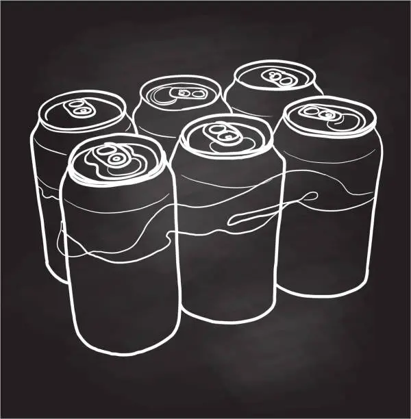 Vector illustration of Beer Cans Chalkboard