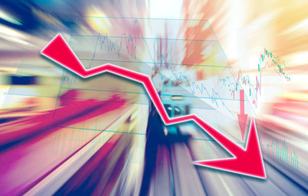 istock Finance Stock market with abstract light trials background. Index graph chart 1160307925
