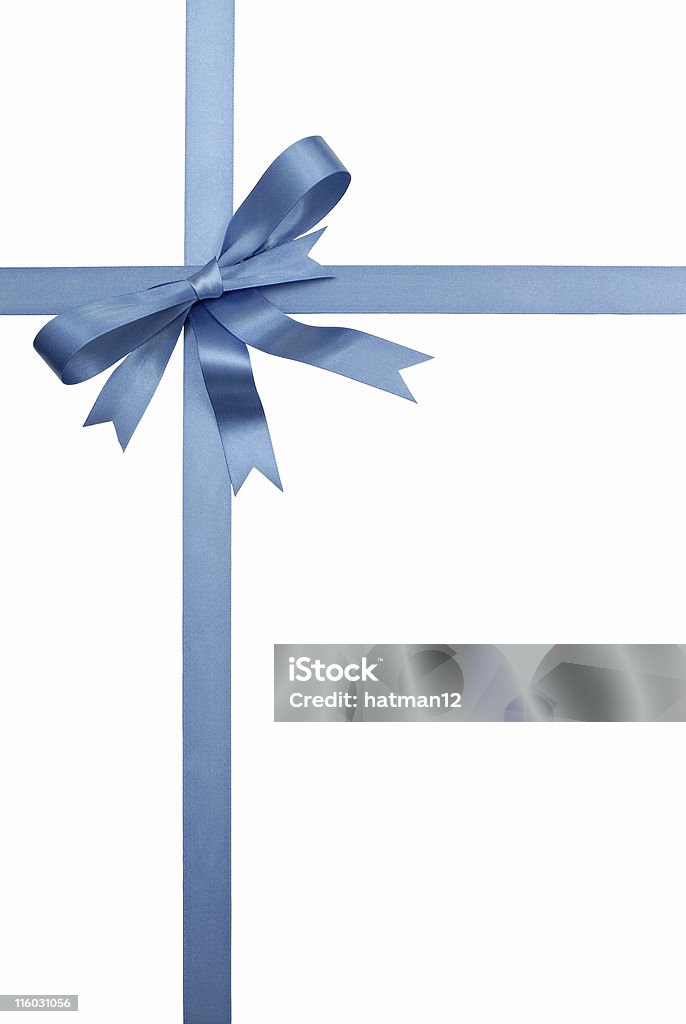 Bleu ruban de cadeau et noeud - Photo de Bleu libre de droits