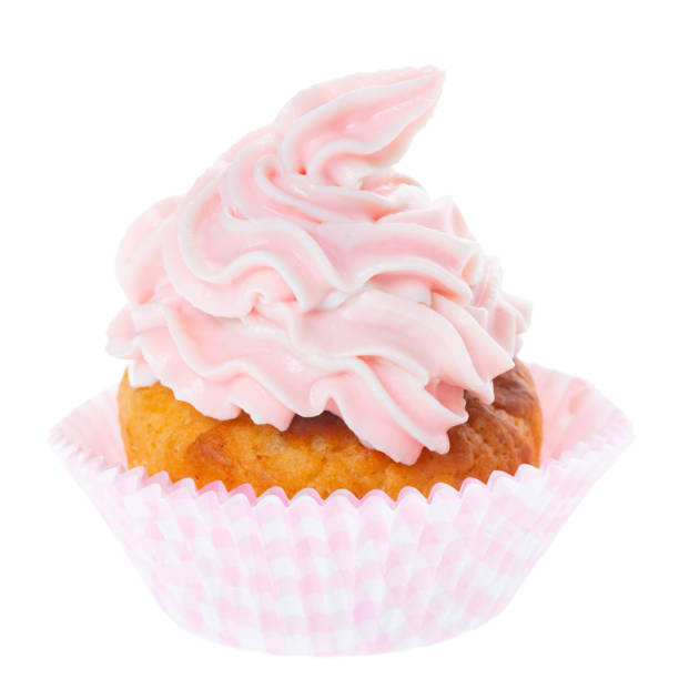 istock cupcake with pastel pink whipped cream isolated on white background 1160319529