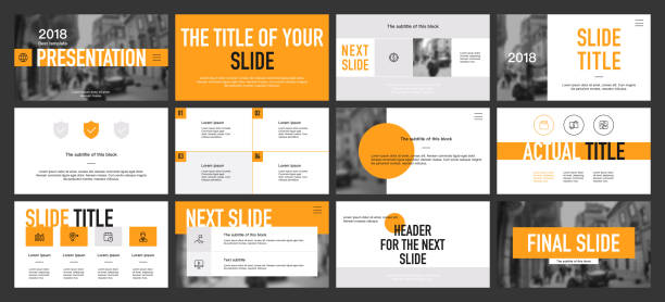 Presentation template design Presentation template design. Vector infographics. Use in Presentation flyer and leaflet corporate report marketing advertising annual report banner. Multipurpose template for presentation slide. note pad photos stock illustrations