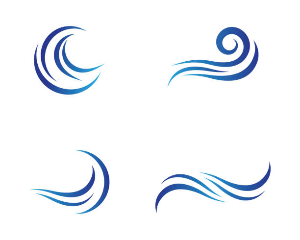 stockillustraties, clipart, cartoons en iconen met wave symbool vector pictogram illustratie ontwerp - wind surfen