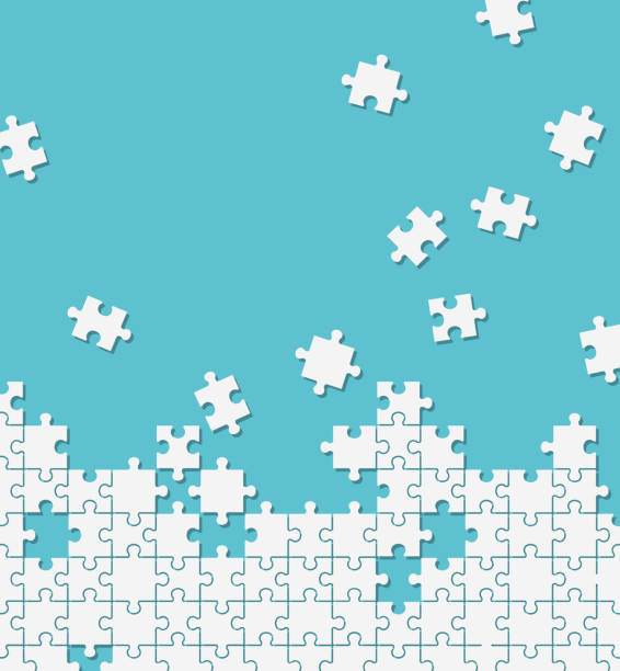 illustrations, cliparts, dessins animés et icônes de matériel de fond d'illustration de puzzle de puzzle - portion blue jigsaw puzzle puzzle