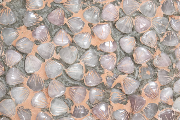 istock The Cement walls are decorated with mosaics, artificial shells 1160331776