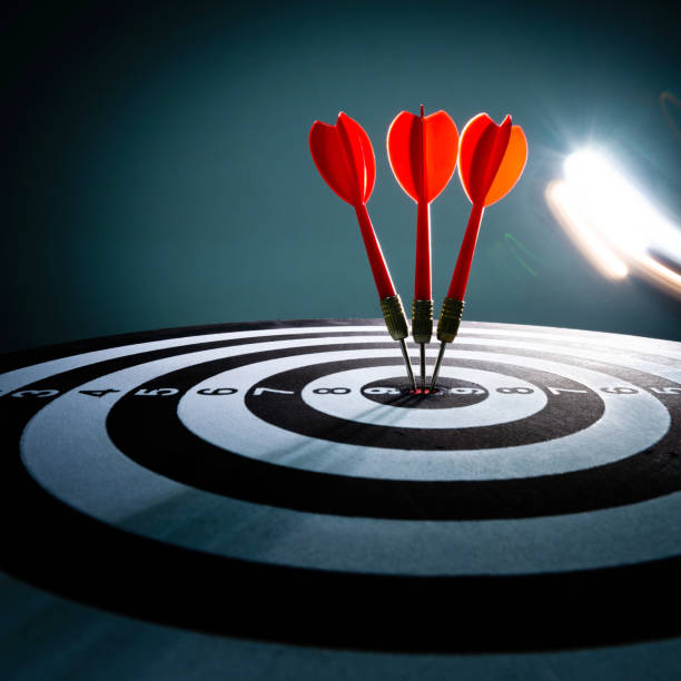 istock Close up of darts on target 1160333906