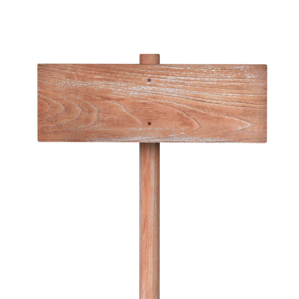 istock Wooden sign ,teak wood isolated on white 1160334949