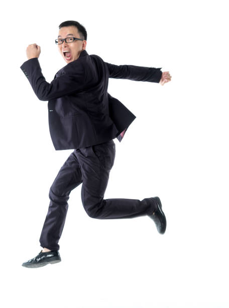 istock Businessman running on white background 1160335897