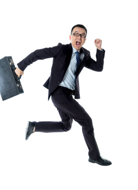 istock Businessman running on white background 1160335901