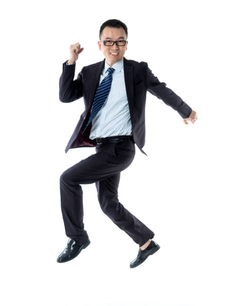 istock Businessman running on white background 1160335917
