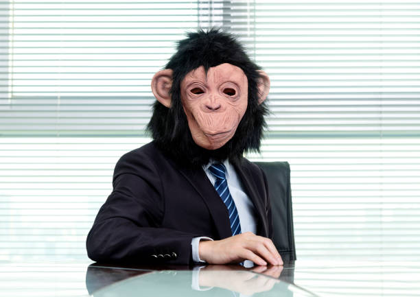 Businessman wearing a mask in office.