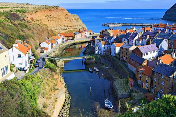 istock Staithes river along Cowbar Nab and the harbour 1160341332