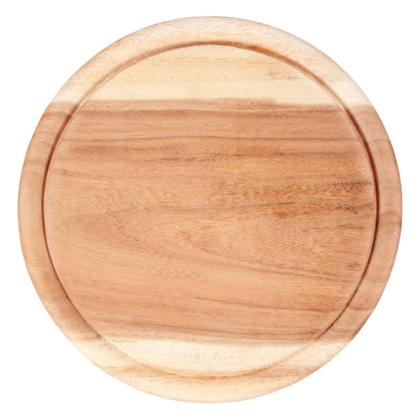 istock Round chopping board. Isolated on white background 1160341971