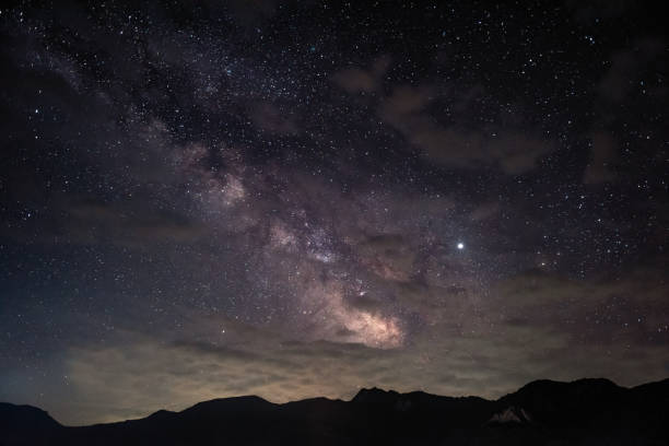 istock Milky Way over the mountain peaks 1160350579