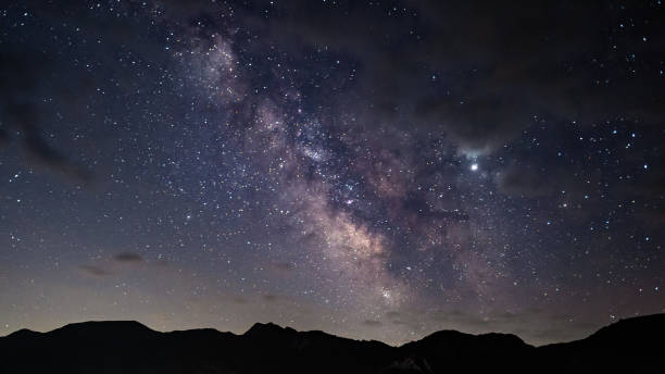istock Milky Way over the mountain peaks 1160350794
