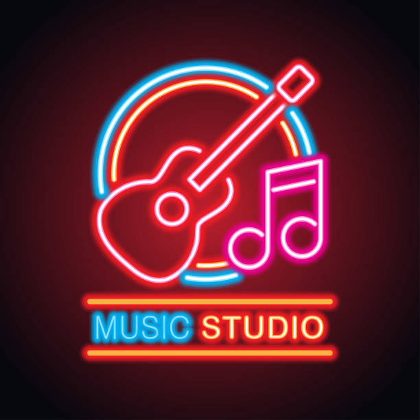istock music studio neon sign for music studio or recording studio plank banner. vector illustration 1160354033