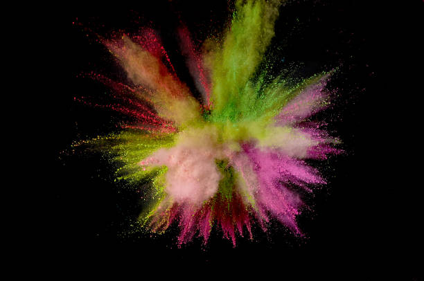 istock Colored powder explosion. Abstract closeup dust on backdrop. Colorful explode. Paint holi 1160354172