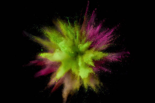 istock Colored powder explosion. Abstract closeup dust on backdrop. Colorful explode. Paint holi 1160354200