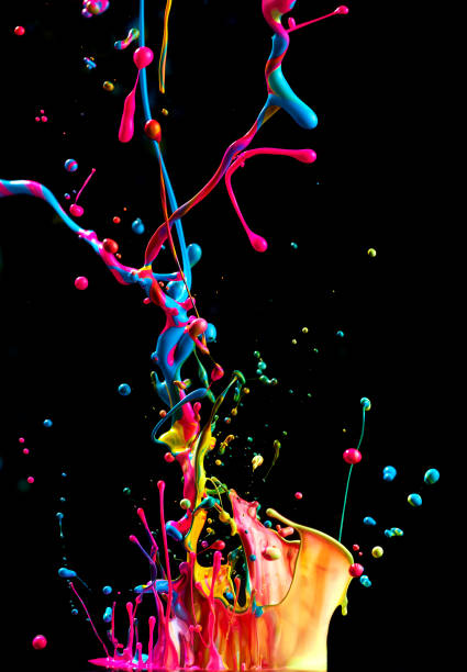 istock Dancing colored paint. Abstract sculpture dye. Splash of ink on a black background 1160354780