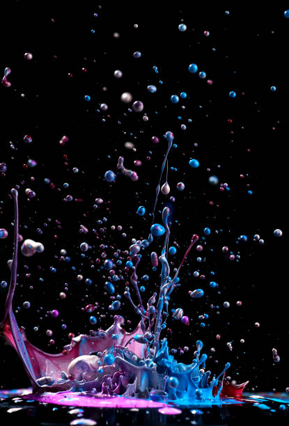 istock Dancing colored paint. Abstract sculpture dye. Splash of ink on a black background 1160354792