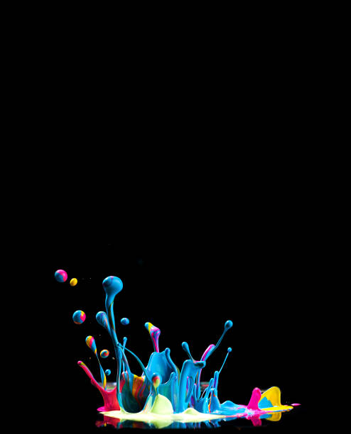 istock Dancing colored paint. Abstract sculpture dye. Splash of ink on a black background 1160354810