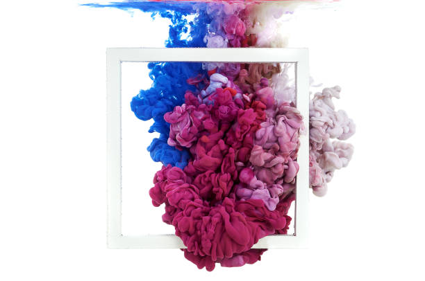 istock Ink in water. Splash acrilyc paint mixing. Multicolored liquid dye. Abstract  sculpture background color 1160355002