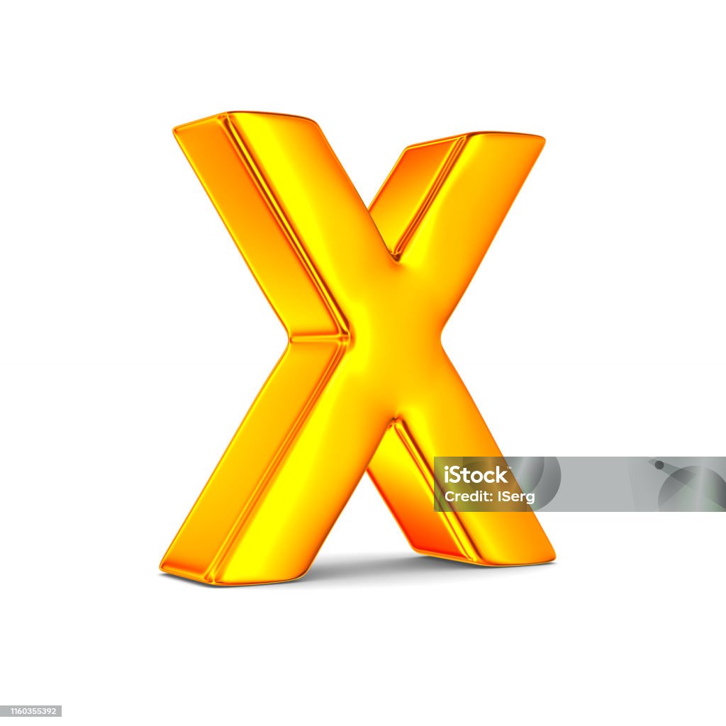 Character X on white background. Isolated 3D illustration Alphabet Stock Photo