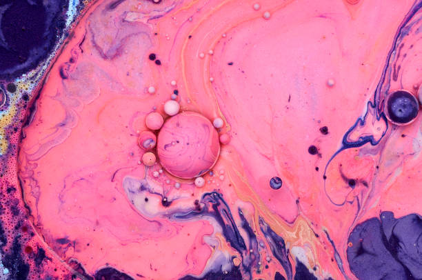 istock Colourful acrylic bubbles.Abstract ink design template mixed texture background. Liquid color backdrop. Wallpaper pattern. Oil poster . Design template. Fluid art 1160356094