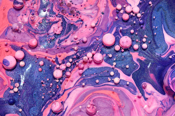 istock Colourful acrylic bubbles.Abstract ink design template mixed texture background. Liquid color backdrop. Wallpaper pattern. Oil poster . Design template. Fluid art 1160360603