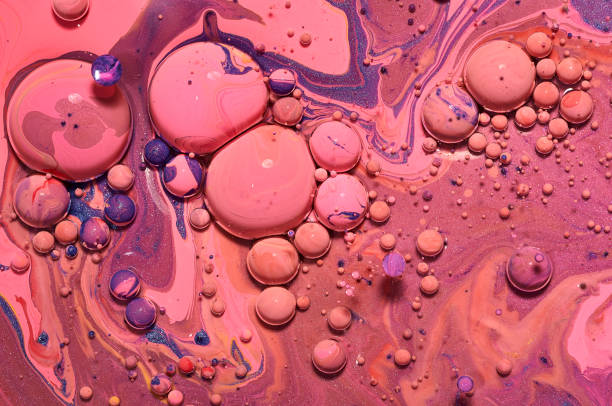istock Colourful acrylic bubbles.Abstract ink design template mixed texture background. Liquid color backdrop. Wallpaper pattern. Oil poster . Design template. Fluid art 1160360683