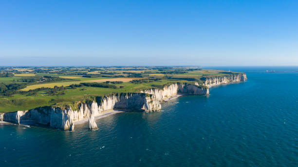 istock Wide view of the cliffs of Etretat 1160362162